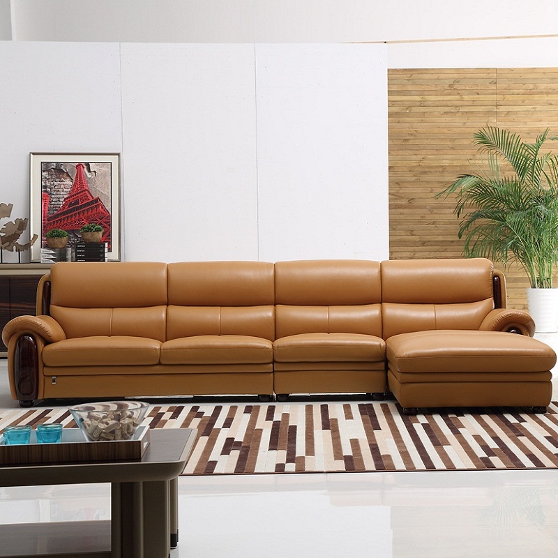 Bộ bàn ghế sofa da cao cấp nhập khẩu Singapore tay gỗ sang trọng kiểu Á SC1502